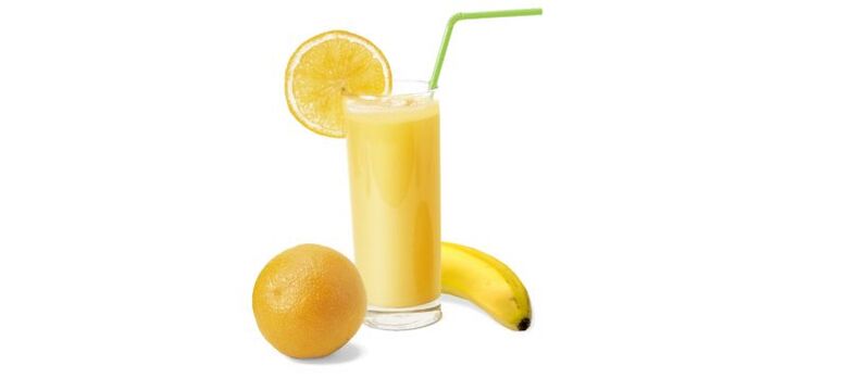 kokteilį su bananais ir apelsinais geriamojo dietai